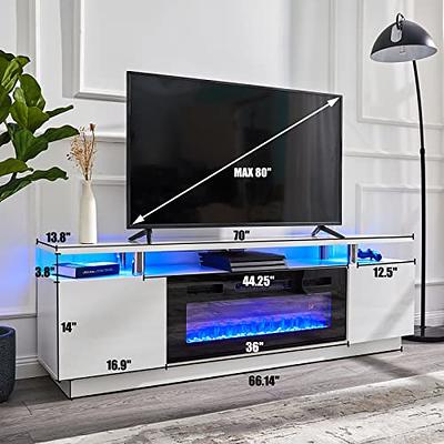AMERLIFE Fireplace TV Stand with 36 Fireplace, 70 Modern High Gloss  Entertainment Center LED Lights, 2 Tier TV Console Cabinet for TVs Up to  80, Ivory White - Yahoo Shopping