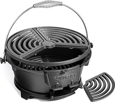  Bruntmor Heavy Duty Pre-Seasoned Cast Iron Portable Grill,  14x12 Grilling Surface, Outdoor Hibachi-Charcoal Grill, Tabletop Charcoal  Rectangle BBQ Portable Grill Stove : Patio, Lawn & Garden