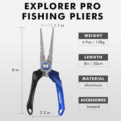 Portable Fishing Pliers Scissors Saltwater Resistant Fish Gear Anti-Rust  Lanyard 