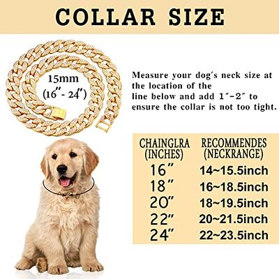 Dog Collar Chain Luxury Pet Cat Cuban Chain Collar For Small