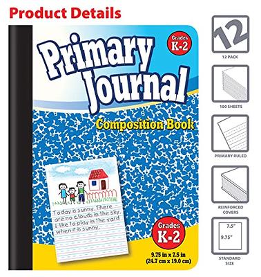 Mead Primary Journal Kindergarten Writing Tablet 2 Pack of BLUE Primary  Composition Notebook for Grades K- 2, 100 Sheets (200 Pages) Creative Story