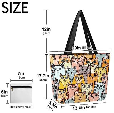 Extra Large Tote Bag Canvas Shopping Tote With Inner Zipper 