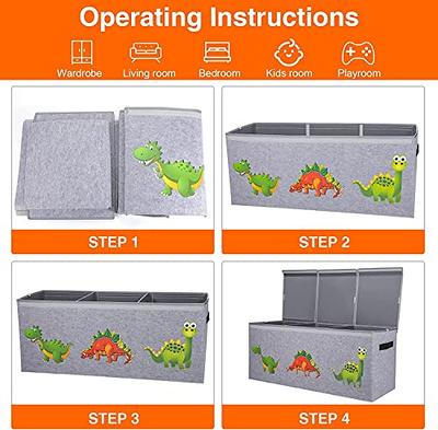 Toy Storage Chest, Large Kids Toy Box Chest Storage with  Lids,40.6X16.5X14.2Toy Storage Organizer,Collapsible Sturdy Storage Bins  Organizer for