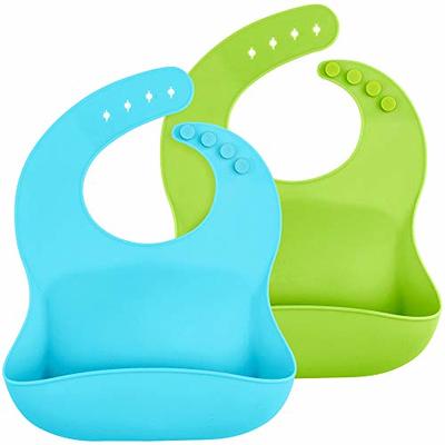  PandaEar Silicone Baby Bibs Set of 3 for Babies & Toddlers, BPA  Free Waterproof Adjustable Feeding Bib with Large Pocket Food Catcher : Baby