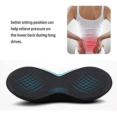 Car Seat Cushion - Memory Foam Car Seat Pad - Sciatica & Lower Back Pain  Relief - Car Seat Cushions for Driving - Road Trip Essentials for Drivers(Black)  