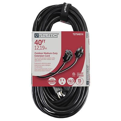 SuperHandy Extension Cord Reel Retractable 12AWG x 75' Feet Commercial  Premium Flexible 3C/SJTOW Cable with Triple Tap Connector