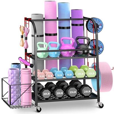 Home Gym Storage Rack, Yoga Mats Holder, VOPEAK Workout Storage for  Dumbbells, Foam Rollers, Kettlebells, Gym Equipment Organizer with Hooks  (Metal) - Yahoo Shopping