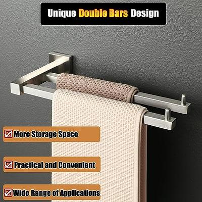 Alise Bathroom Lavatory Towel Rack Towel Shelf with Two Towel Bars