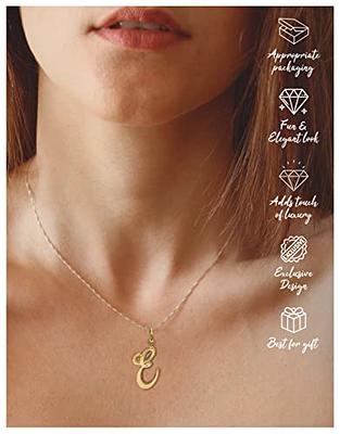 Freekiss Initial Necklaces for Women Girls, Dainty Gold Letter Necklace 14K Gold Plated Name Necklace Personalized Tiny Cute A-Z Tag Pendant Choker