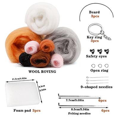 Needle Felting Kit,Wool Roving 40 Colors Set,Needle Felting Starter  Kit,Wool Felt Tools with Felting Tool Instruction Included for Felted  Animal