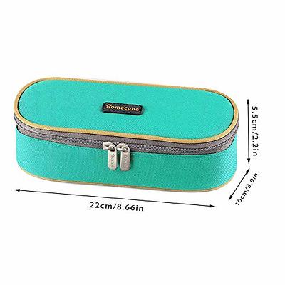 Pencil Pen Case Dobmit Big Capacity Pencil Pouch Canvas Makeup Bag for Girls and Boys Durable Office Stationery Organizer - Black