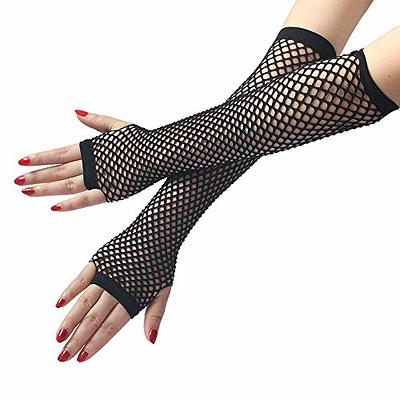 JOMOCARE Fingerless Long Fishnet Gloves for Cosplay Costume, Stage  Performance, Party Mesh Gloves for Women Accessories 80's Style (Black) -  Yahoo Shopping