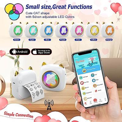 PikDik Mini Pocket Sticker Printer - PD-Q2 Portable Bluetooth Inkless  Printer Machine 300 DPI Compatible with Android & iOS for 2 Inch Work  List,Photo,Receipt,Children DIY,QR Code,Pink 