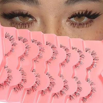 Manga Lashes Natural Look Anime Lashes Cosplay False Eyelashes with Clear  Band 3D Wispy Eyelashes Asian Japanese Korean Style Manhua Lashes Look Like