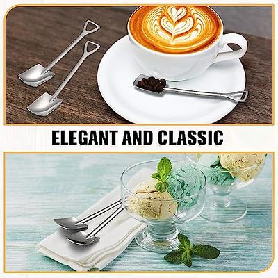 8 Pieces Small Stainless Steel Fruit Fork, Teaspoon, Ice Cream Spoon,  Dessert Spoon, Shovel Shaped Mixing Spoon Cutlery Set