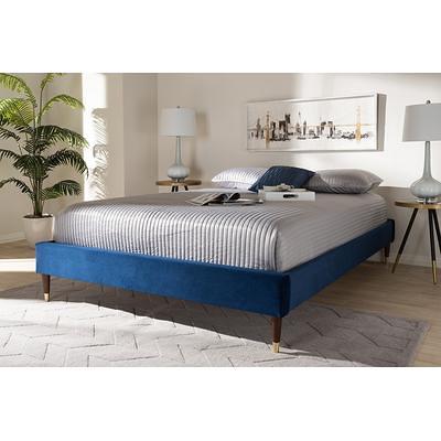 Jennifer Taylor Miramar Off-White Fabric Frame Queen Platform Bed