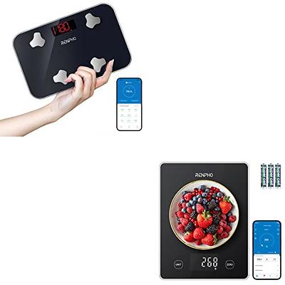 RENPHO Bluetooth Food Scale with App, Digital Smart Kitchen Scale, Glass,  White 