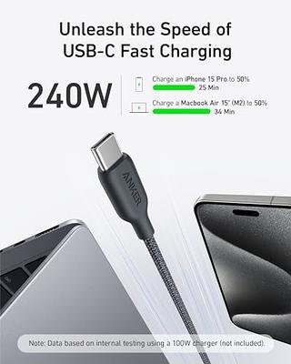  Anker USB C Charger Cable(100W 6ft) USB 2.0 Type C Cable Fast  Charging for iPhone 15/15Pro/15Plus/15ProMax MacBook Pro 2020,iPad Pro  2020, iPad Air 4,Samsung Galaxy S23+/S23 Ultra(Midnight Black) : Electronics