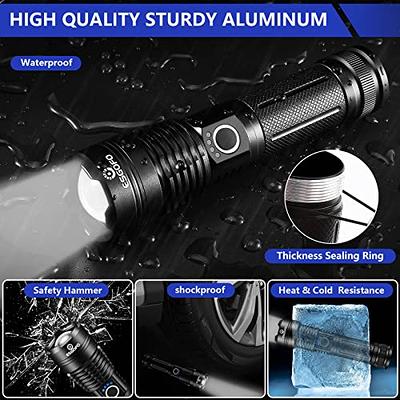 Rechargeable LED Flashlights High Lumen,300,000 Lumens Super Bright  Flashlight,Powerful Flash Light 7 Modes with COB Work Light IPX7 Waterproof  for