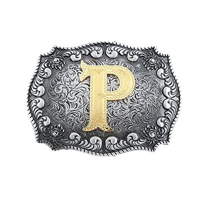 Western Belt Buckle Initial Letters ABCDMRJ to Z Cowboy Rodeo