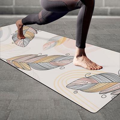 Pastel Boho Beige Yoga Mat, Custom Personalized Yoga Mat, Exercise Mats,  Pilates Mat, Fitness Gym Mat, Home Workout Mat 
