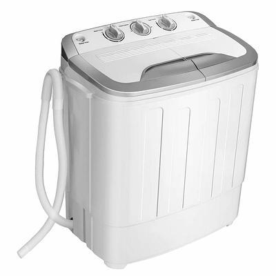 Costway 26lbs Portable Semi-Automatic Twin Tub Washing Machine w/ Drain Pump