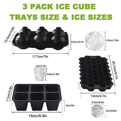 Ice Cube Trays, VENZELL Silicone Ice Cube Trays (Set of 3),49 pcs