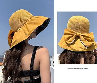 Sun Hats for Women, UV Protection Wide Brim Outdoor Bucket Hat Soft Foldable  Boonie Hat for Garden Beach with Storage Bag (Yellow) - Yahoo Shopping