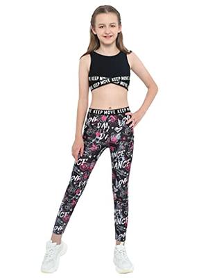 Runhomal Kids Girls Dance Sports Outfit Crop Tops Yoga Leggings Pants  Gymnastics Leotard Jogger Sets Rose Red 6 Years - Yahoo Shopping