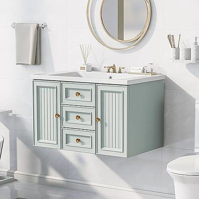 Aiuyesuo 24'' Bathroom Vanity with Ceramic Basin Sink, Modern