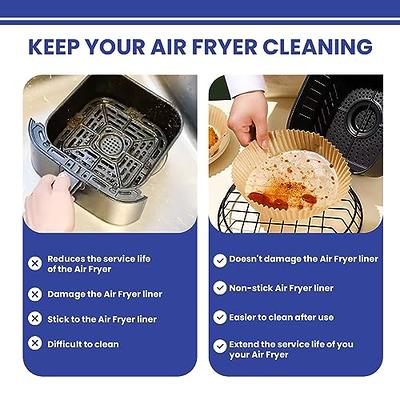 Air Fryer Paper Liners Disposable: 100PCS Round Airfryer Oven Insert  Parchment Sheets Grease and Water Proof Non Stick Basket Liners for Baking