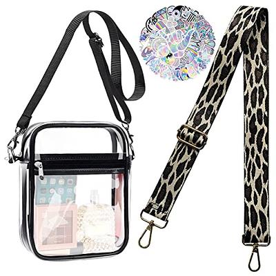  Missnine Clear Bag Stadium Approved PVC Crossbody Purse for  Women Transparent Shoulder Bag with Guitar Strap for Concert Sports :  Sports & Outdoors