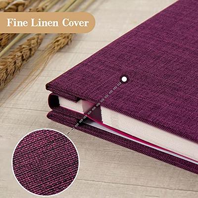  Spbapr Large Photo Album Self Adhesive 3x5 4x6 5x7 8x10  Pictures Magnetic Scrapbook 40 Blank Pages Linen Cover DIY Album with A  Metal Pen