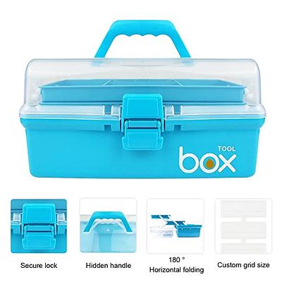 WEWLINE 3-Layers Plastic Portable Storage Box,Household Plastic Craft  Supply Box with Handle,Multifunctional Storage Boxes for Children