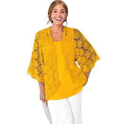 Plus Size Women's Crochet Cardigan by Jessica London in Sunset Yellow (Size  34/36) Sweater - Yahoo Shopping