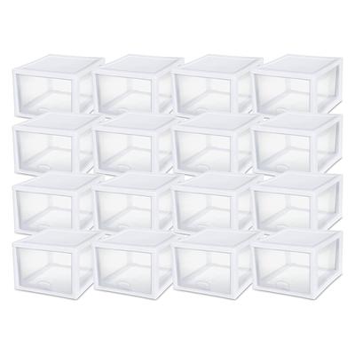 Sterilite 27 Quart Clear & White Plastic Storage Bin with One Drawer, 16  Pack - 4 - Yahoo Shopping