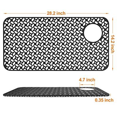 JUSTOGO Silicone Sink Mat, Grey Kitchen Sink Protector Grid