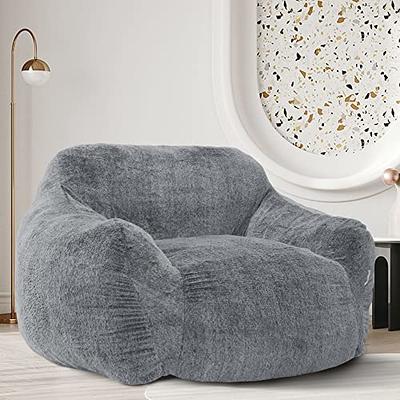  LapEasy Giant Bean Bag Chair Cover(Cover Only,No  Filler),Oversized Round Soft Fluffy PV Velvet Washable Lazy Sofa Bean Bag  Bed Cover for Adults, Living Room Bedroom Furniture Outside Cover(Black) :  Home 