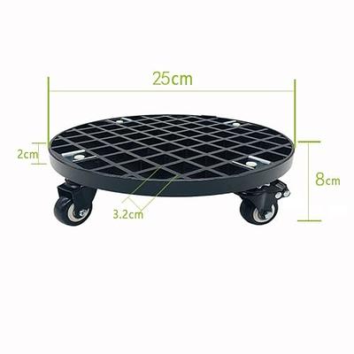 Terry Round Metal Planter Caddies, Steel Plant Dolly, Heavy Duty Plant  Stand with Lockable Wheels - Repositioning Heavy Pots, Hauling Heavy  Household Items - 14 x 14 x 3 3/16 Inches, Black 