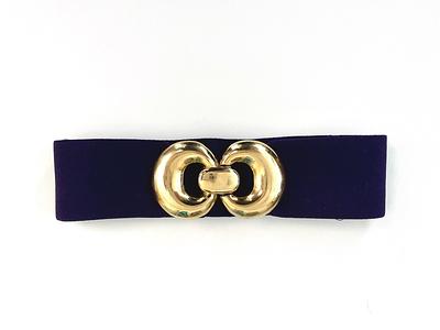 Women's Leather Belt with Round Buckle - Lilac