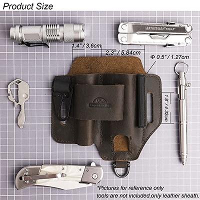 Main Street Forge Made in USA Leather EDC Pouch | Leather Multitool Sheath/Holster for Men | Belt Clip/pocket Organizer for Leatherman Gerber & So