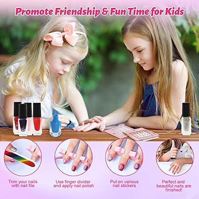  Nail Kit for Girls Ages 7-12 - Kids Nail Polish Set - Gifts  for Girls - Non Toxic Nail Polish Toys, Girls stuff for Makeup,Spa Kit,  Manicure Nail Art Kit