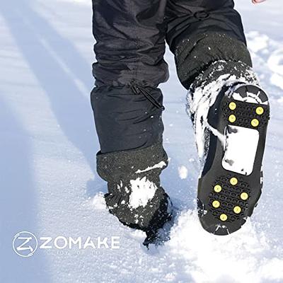 Ice Cleats,Universal Snow Grips for Shoes Ice Fishing Gear Traction Cleats  Anti Slip Snow Grips Non-Slip Gripper Over Shoe Boot Rubber with 5 Steel  Studs Crampon, Ice & Snow Grips 