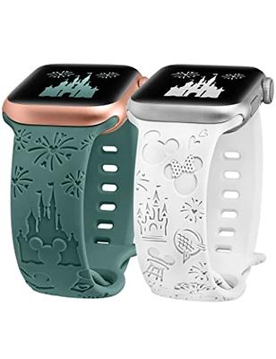 6 Packs Cartoon Engraved Bands Compatible with Apple Watch Band 40mm 38mm  44mm 45mm 49mm 42mm Women, Designer Silicone Cute Soft Strap for Apple  Watch