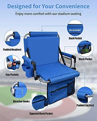 Portable Folding Stadium Seat Chair Bleacher Chair with Cup Holder & Arm  Rest