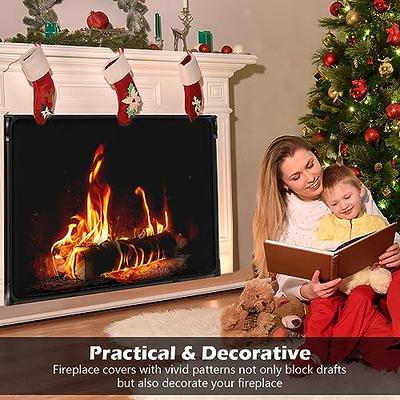  Christmas Snowman Magnetic Fireplace Cover 36x30, Decorative  Fireplace Blanket Insulation Cover for Heat Loss, Indoor Outdoor Fireplace  Draft Stopper Covers Protectors, Snowflake Pine Tree Grey : Home & Kitchen