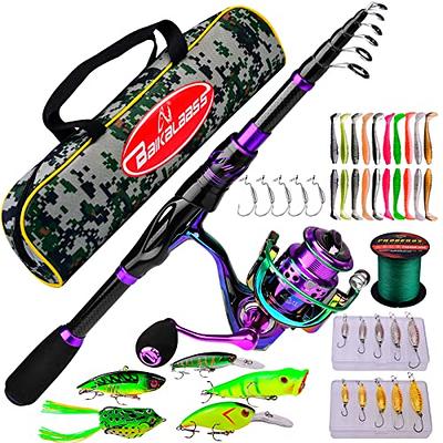 Fiberglass Fishing Pole - Strike Series Collapsible Rod and Spinning Reel  Combo Gear for Catching Walleye, Bass, Trout, and More by Wakeman (Black) -  Yahoo Shopping