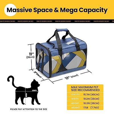SECLATO Cat Carrier, Dog Pet Carrier Airline Approved for Cat, Small Dogs,  Kitten, Carriers Medium Cats Under 15lb, Collapsible Soft Sided TSA Travel