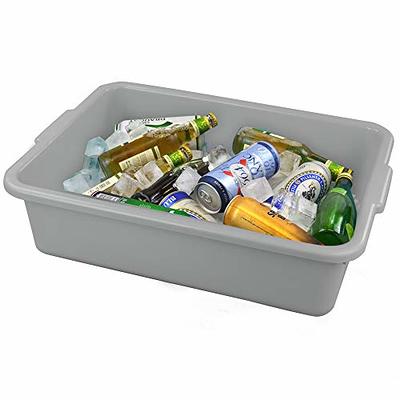 Bblina 13 Liter Commercial Bus Tubs, Plastic Shallow Plastic Tub Set of 4