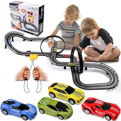  Wupuaait Slot Car Race Track Sets with 4 High-Speed Slot Cars,  Battery or Electric Car Track, Dual Racing Game Lap Counter Circular  Overpass Track, Gifts Toys for Boys Kids Age 6